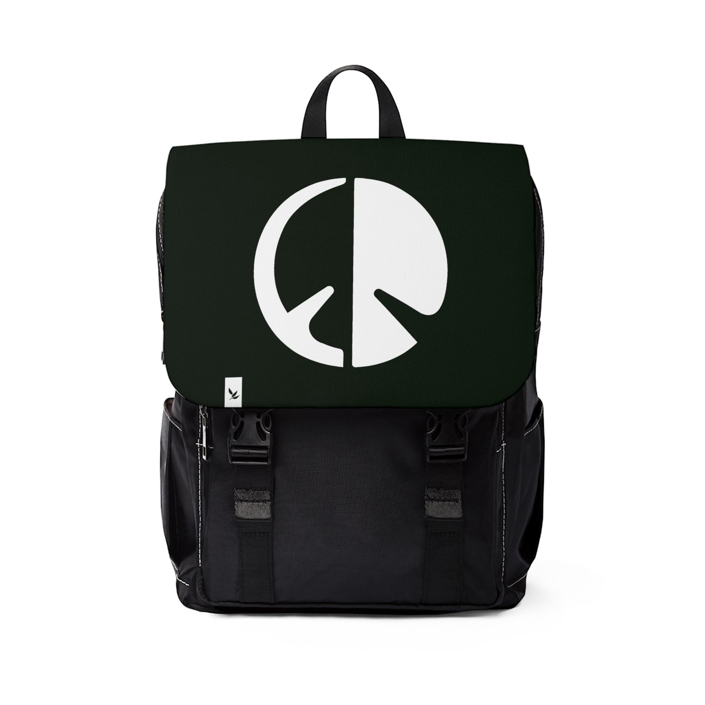 Durable Oxford Canvas 'Friends of Peace" Backpack_Green